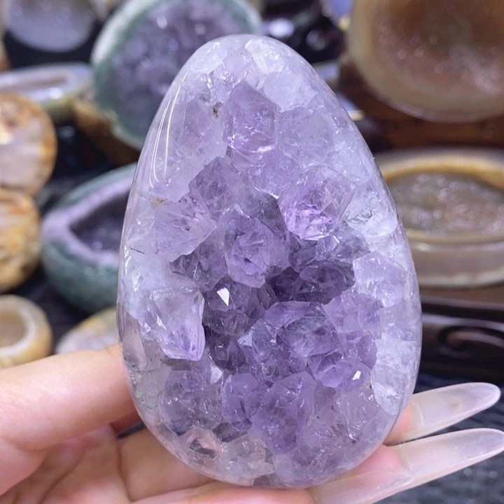 未镶嵌珠宝半成品紫晶紫晶蛋