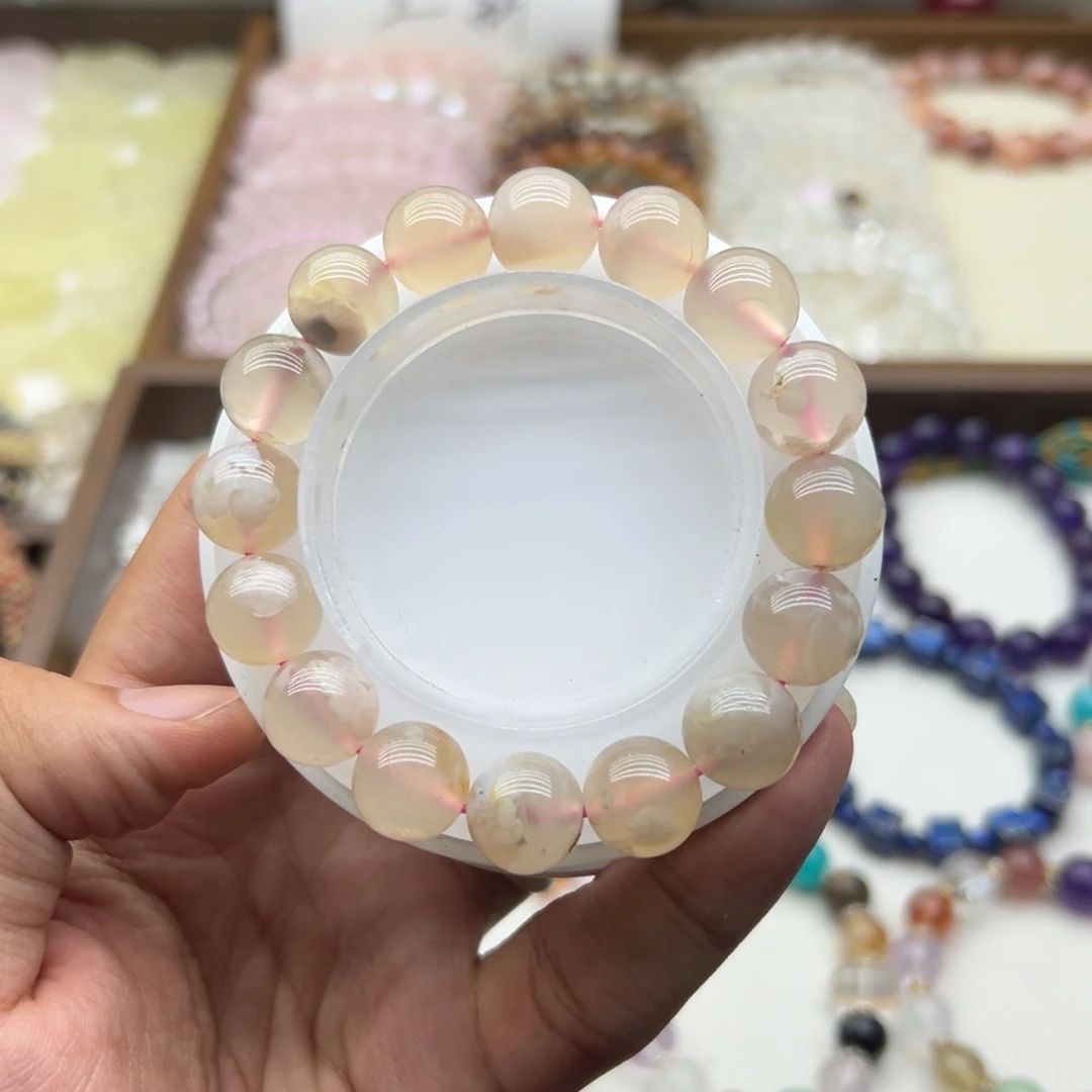 水晶未镶嵌手链樱花玛瑙手链