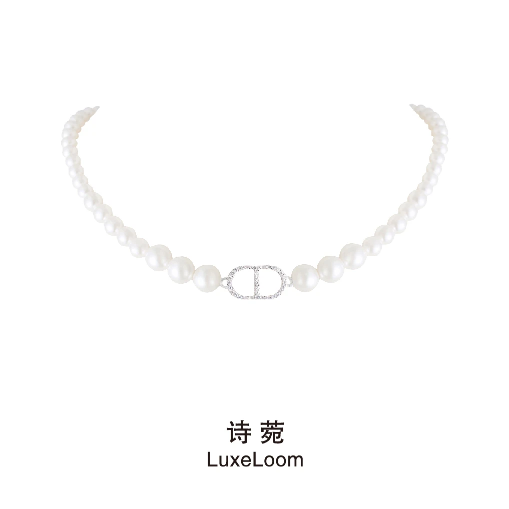 LuxeLoom/诗菀 铜合金仿珍珠项链 【字母珠珠项链】气质A0156
