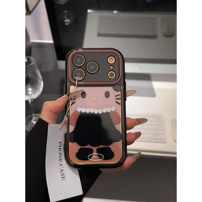 黑裙kt适用苹果17pro手机壳16promax奶油华为p80荣耀防摔oppo小米