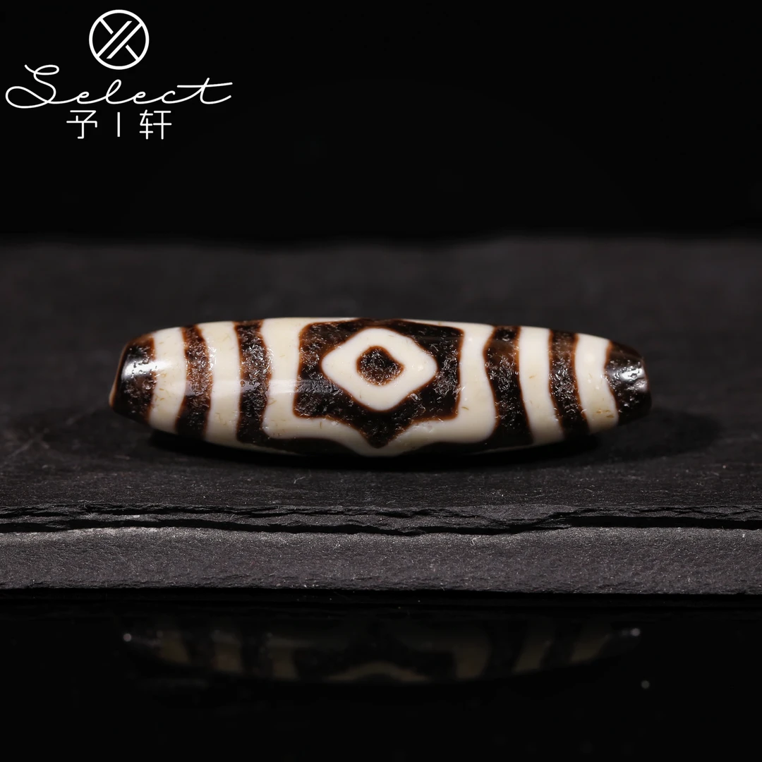 予轩出品；精品老冯手工超顶全品台珠宝盖三眼49*12.7mm天珠吊坠