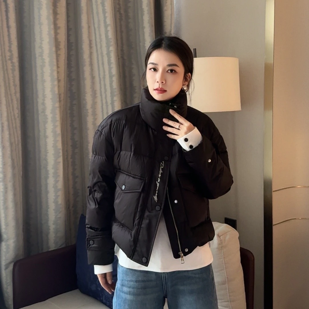 ZM24年冬季新款重工字母刺绣90白鹅绒女时尚保暖外套（86129）