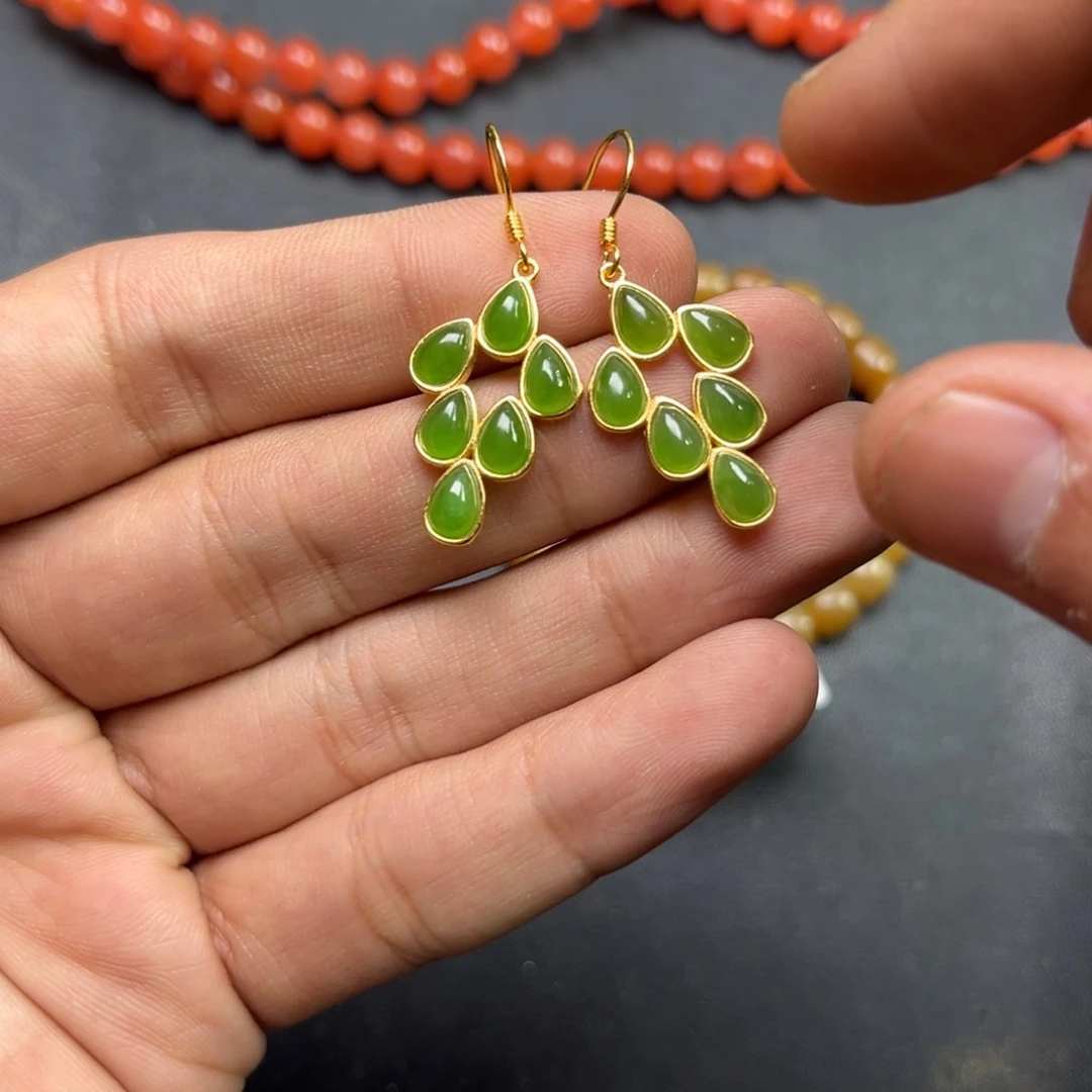 和田玉颈饰银S925镶嵌