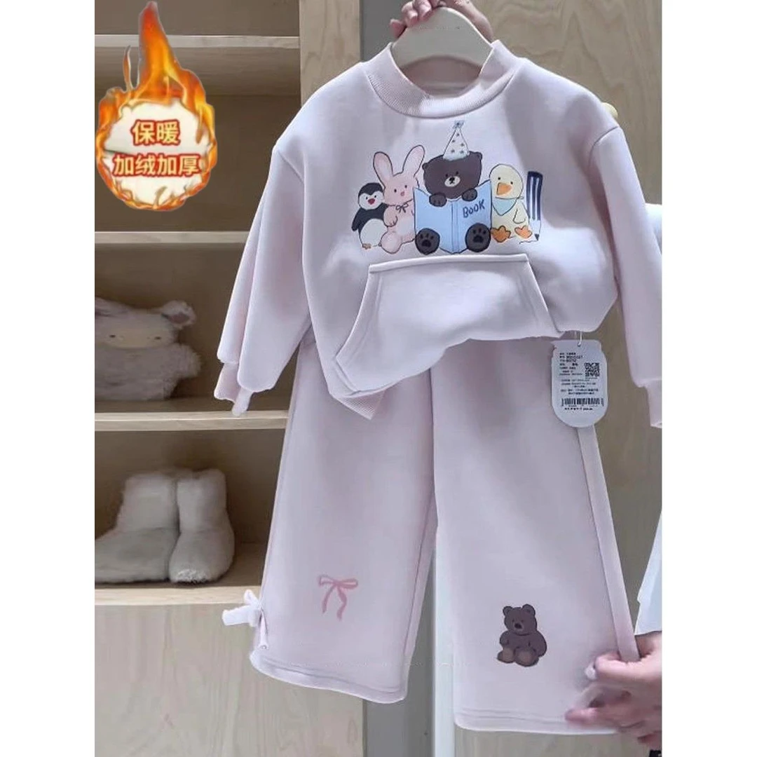 奥莱【品牌断码】女童秋装2025新款套装洋气儿童秋冬季卫衣运动宝宝