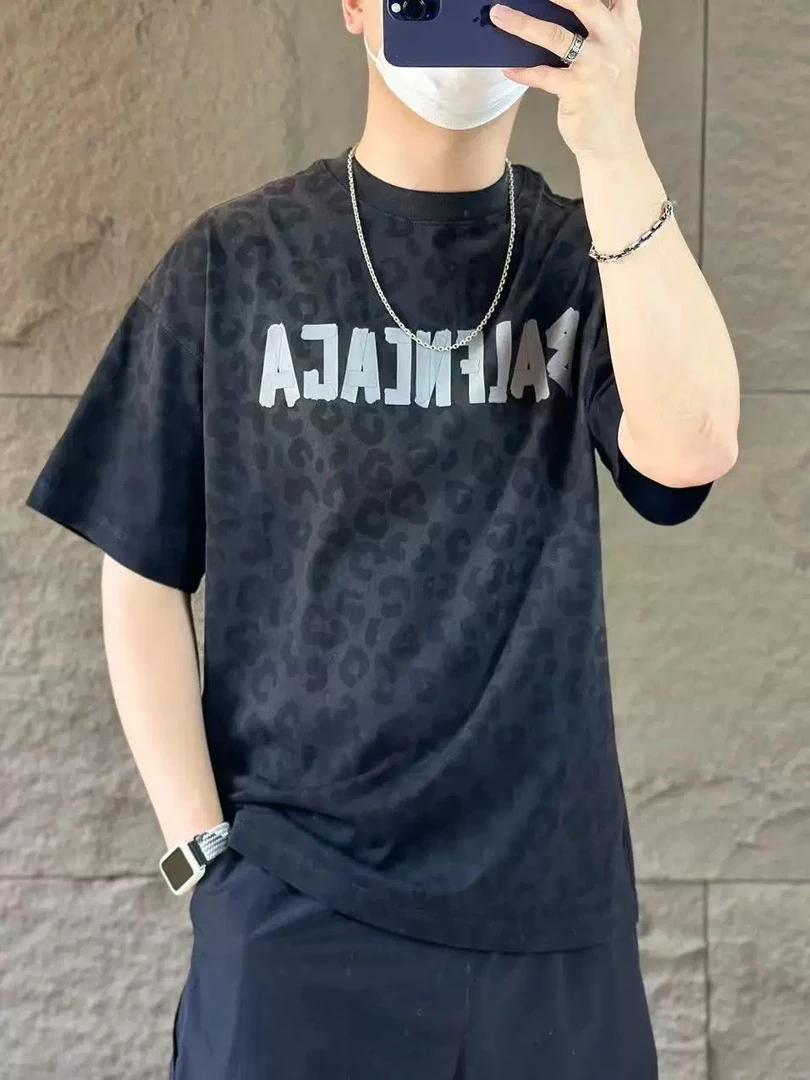 【潮牌豹纹T】时尚潮流美式复古短袖