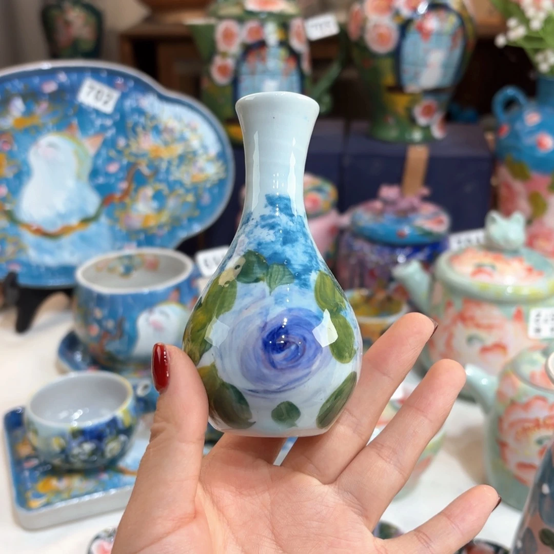 景德镇手绘高温釉下彩陶瓷茶具