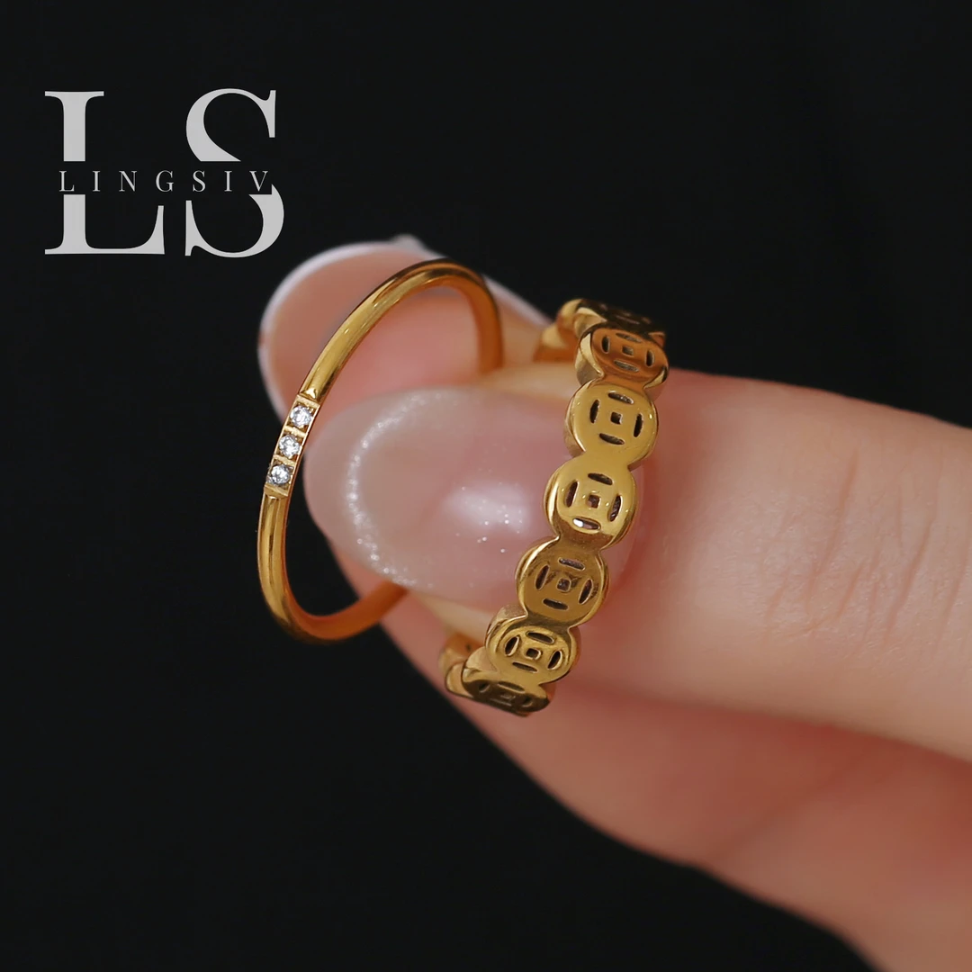 钛钢戒指 新中式2026钱多多戒指复古铜钱轻奢风男女士钱币食指环