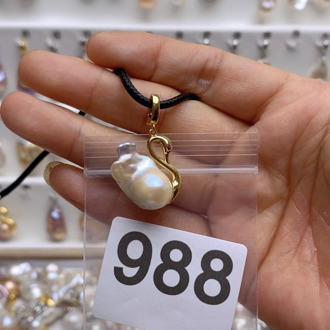 淡水珍珠颈饰银S925镶嵌988