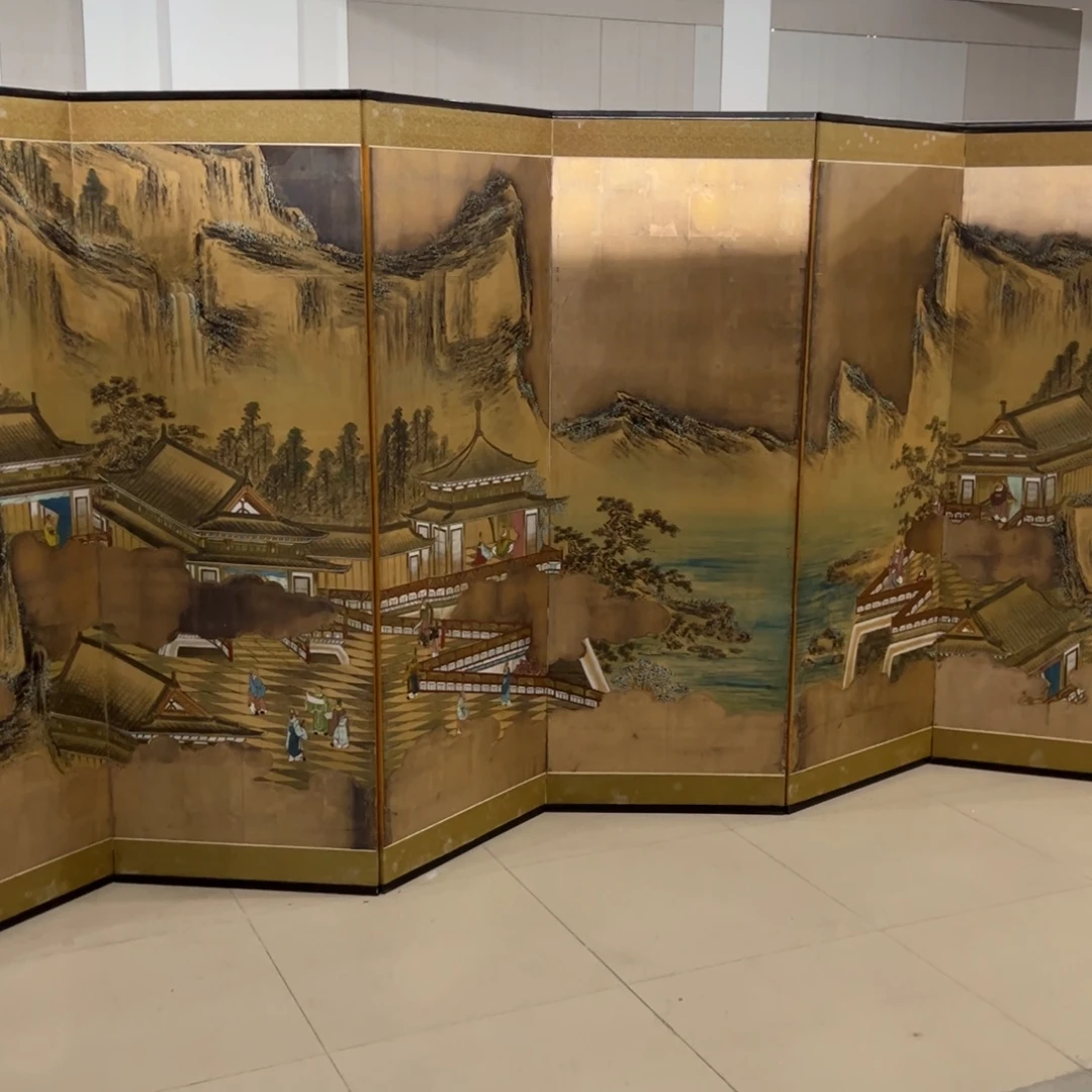 绘画屏风框画茶空间设计