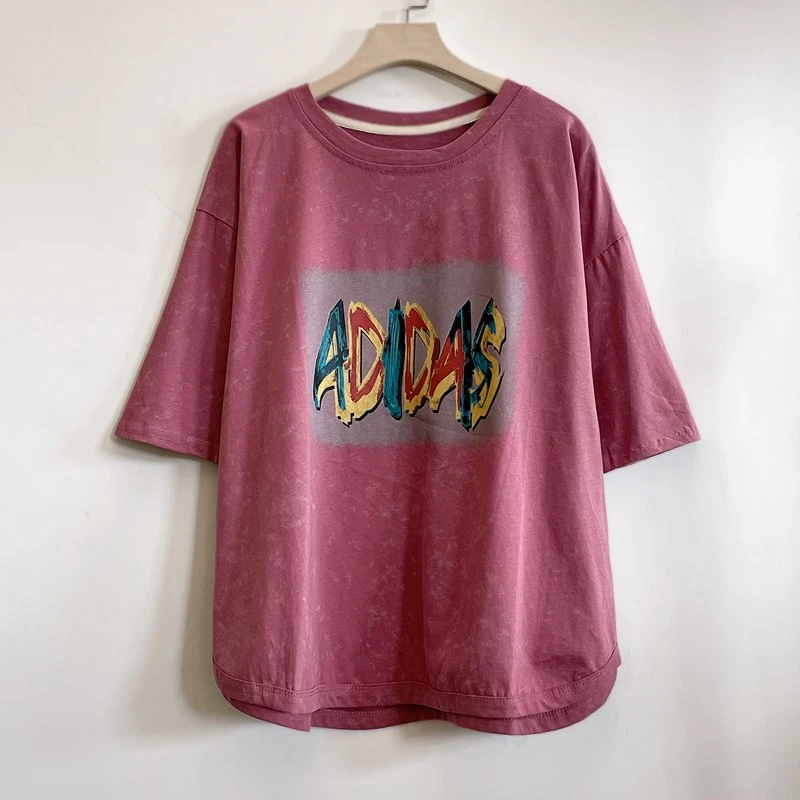 年轻中年妈妈装夏季大码显瘦遮肉休闲短息棉T恤2025新款YX105549