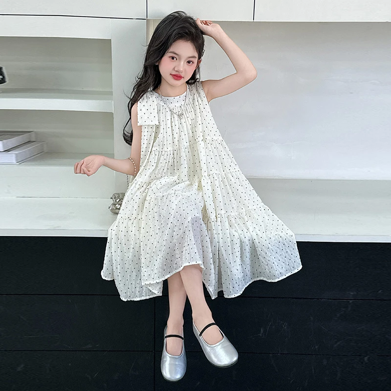 女童夏装无袖连衣裙2025新款儿童宽松韩版洋气背心裙女孩夏天裙子