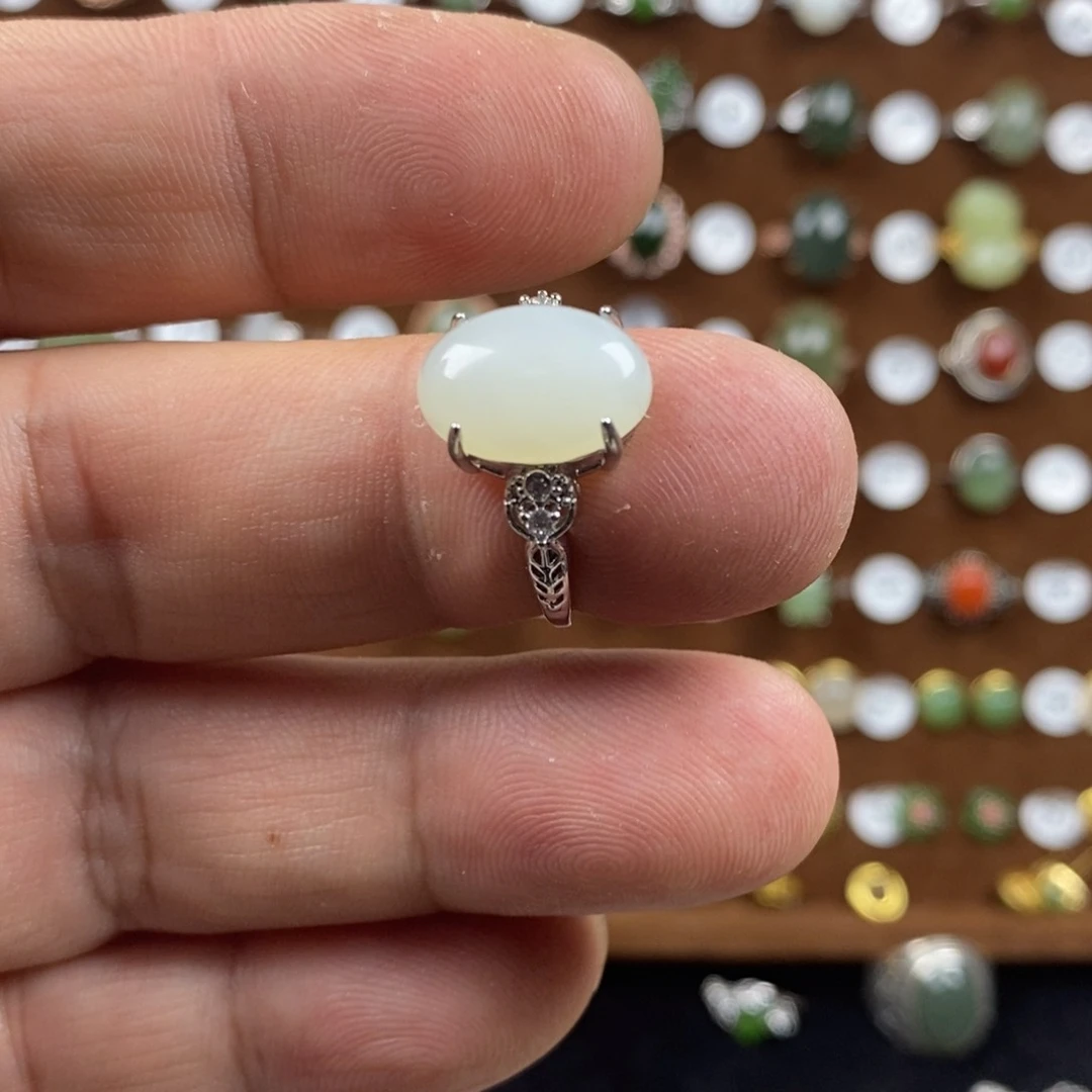 和田玉（白玉）戒指合金