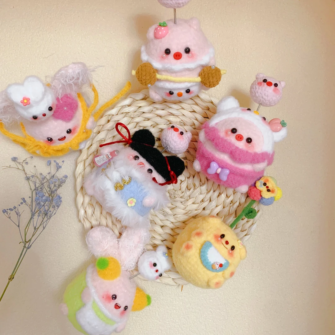 （A-福福单拍链接）手工编织可爱玩偶钥匙扣包挂摆件纯手工仙女玩偶