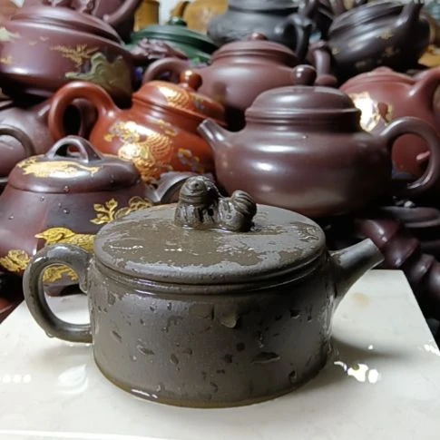 茶壶紫砂宜兴原矿青灰段紫砂壶200cc紫砂壶