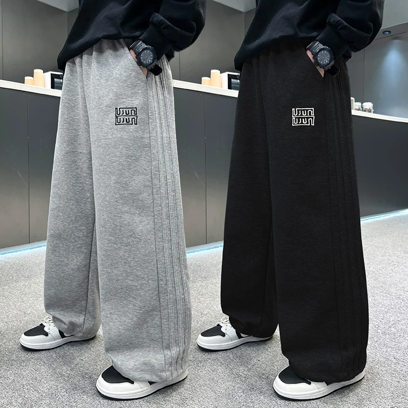 男童裤子春秋直筒宽松2025中大童休闲长裤洋气儿童春季运动卫裤潮