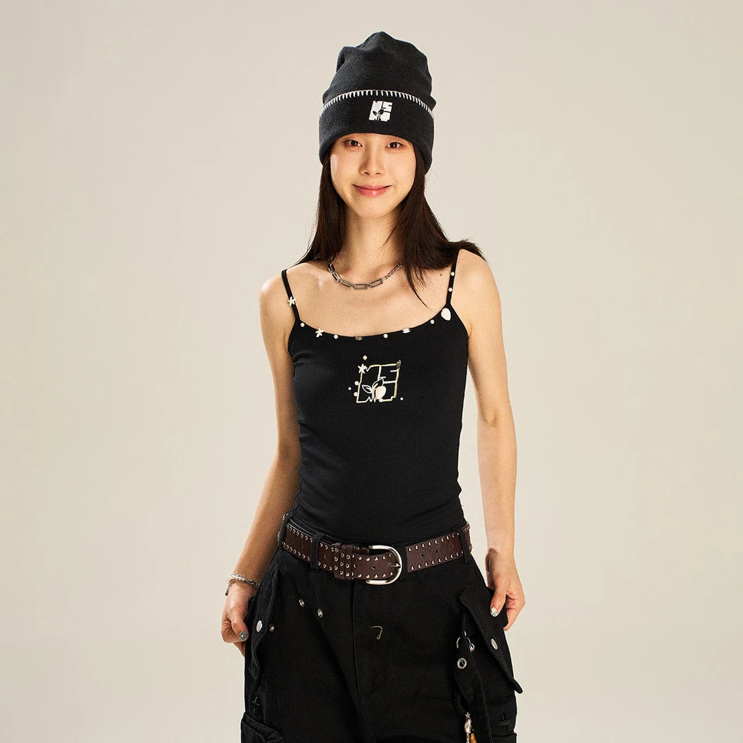 NSTNEW START发芽计划“夏天与海”浪漫贝壳珍珠修身吊带背心上衣