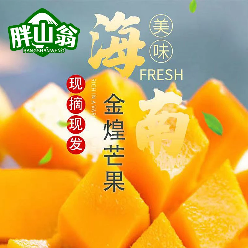 胖山翁海南岛直发金煌芒果礼盒装树上熟贵妃芒果产地发货新鲜水果