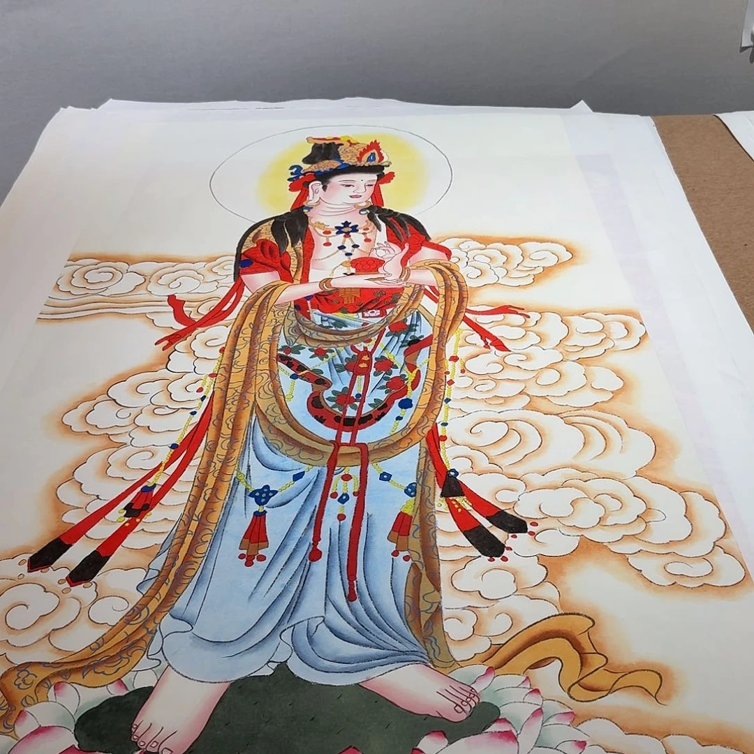 国画大势至菩萨一副作品
