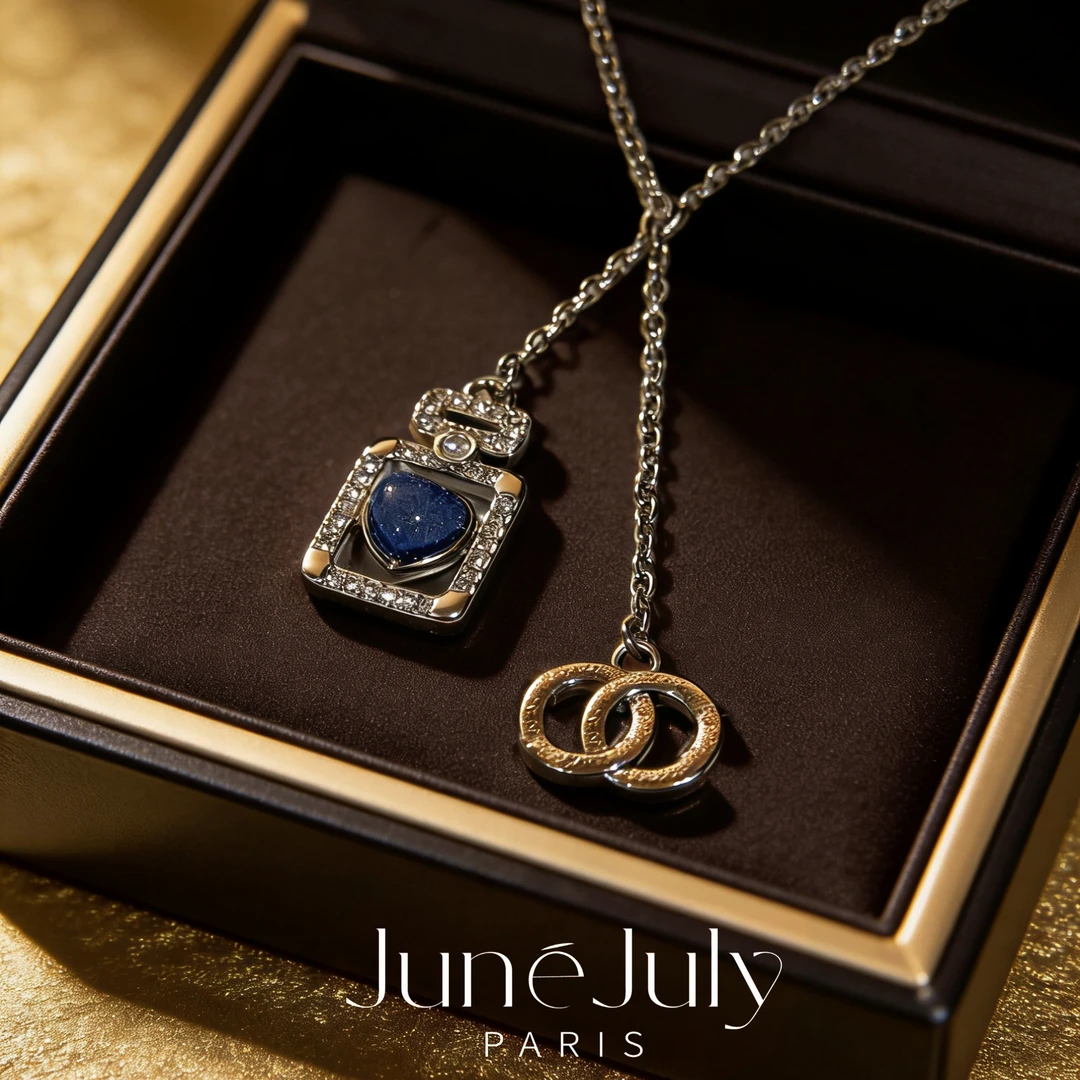 铜合金耳饰 JuneJuly 25p新款蓝色轻奢简约 1215香水瓶耳钉