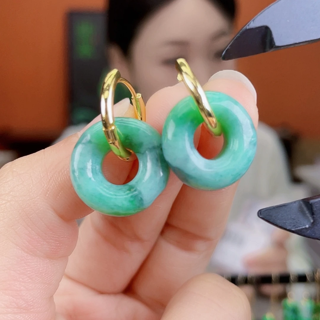 翡翠未镶嵌耳饰饰品