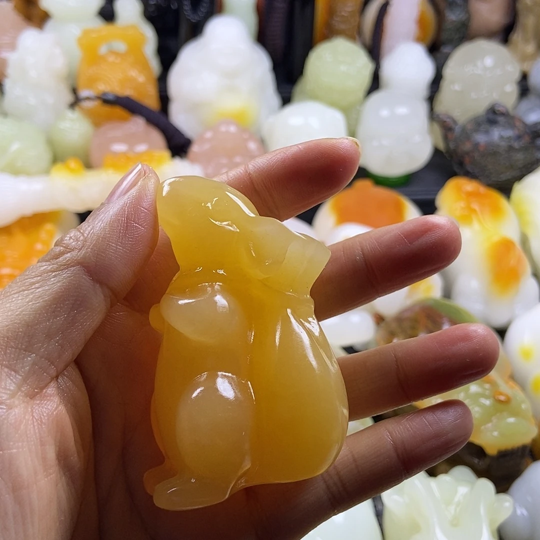 无花朵原石手把件