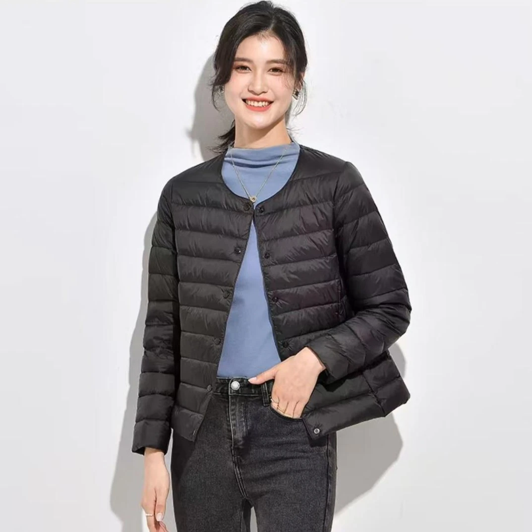 JJ01卡码拍大外套女2025年轻便新款秋冬圆领变V领保暖外套