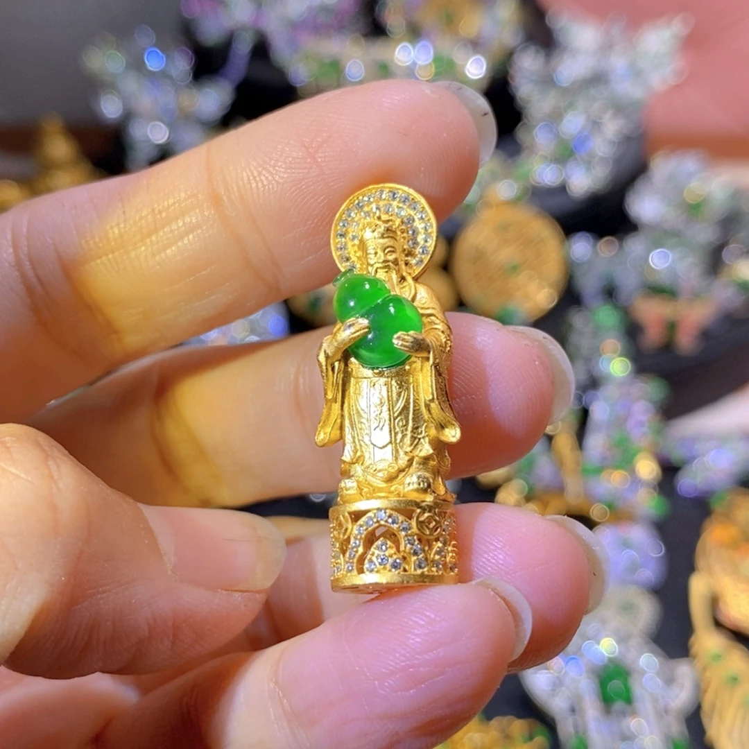吊坠(不含链)银S925镶嵌翡翠