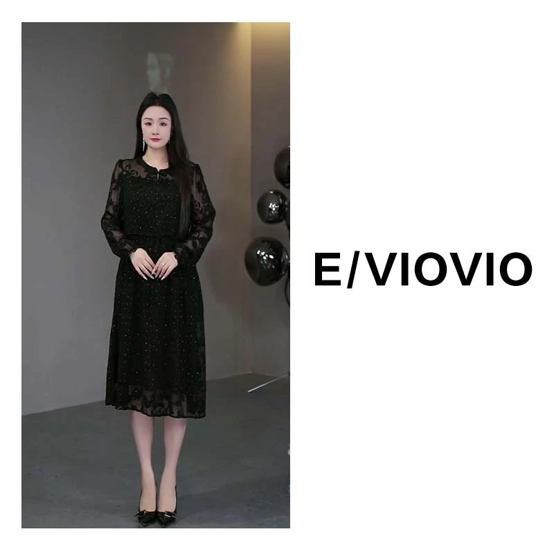 莉莉定制轻奢女装新款气质提花显瘦连衣裙宽松高档裙子240787