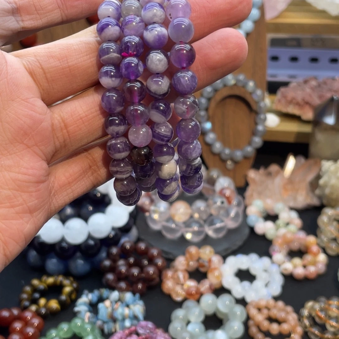 手链未镶嵌水晶纯天然紫水晶