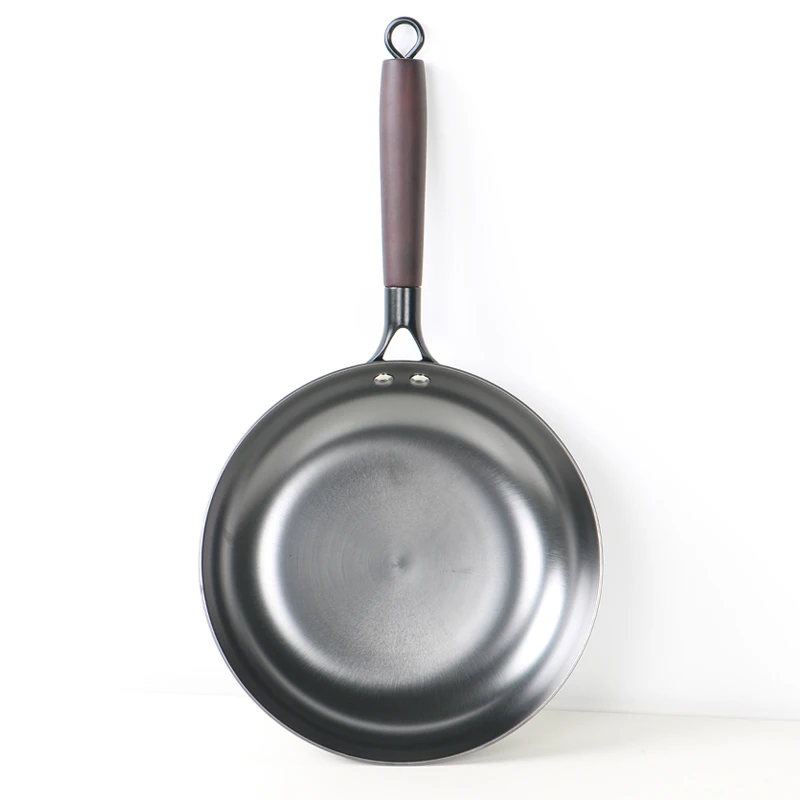 QULENO千乐欧26cm雕花煎锅长柄平底煎锅炒菜烙饼F