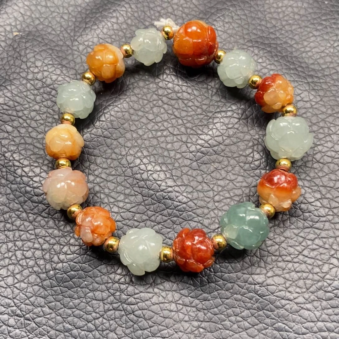 未镶嵌手串翡翠?****～特色翡翠莲花珠手串