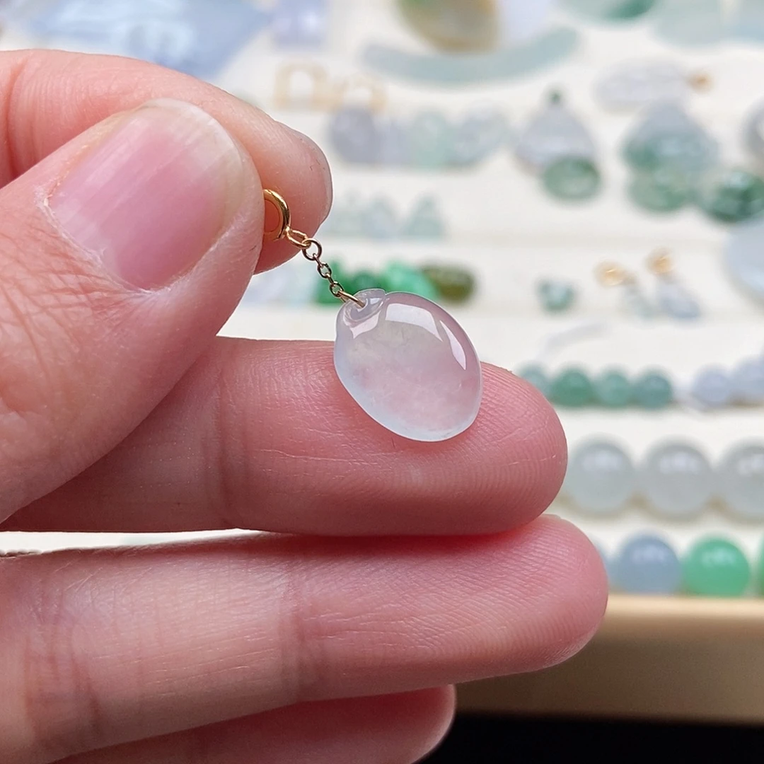 翡翠18K金镶嵌手串翡翠