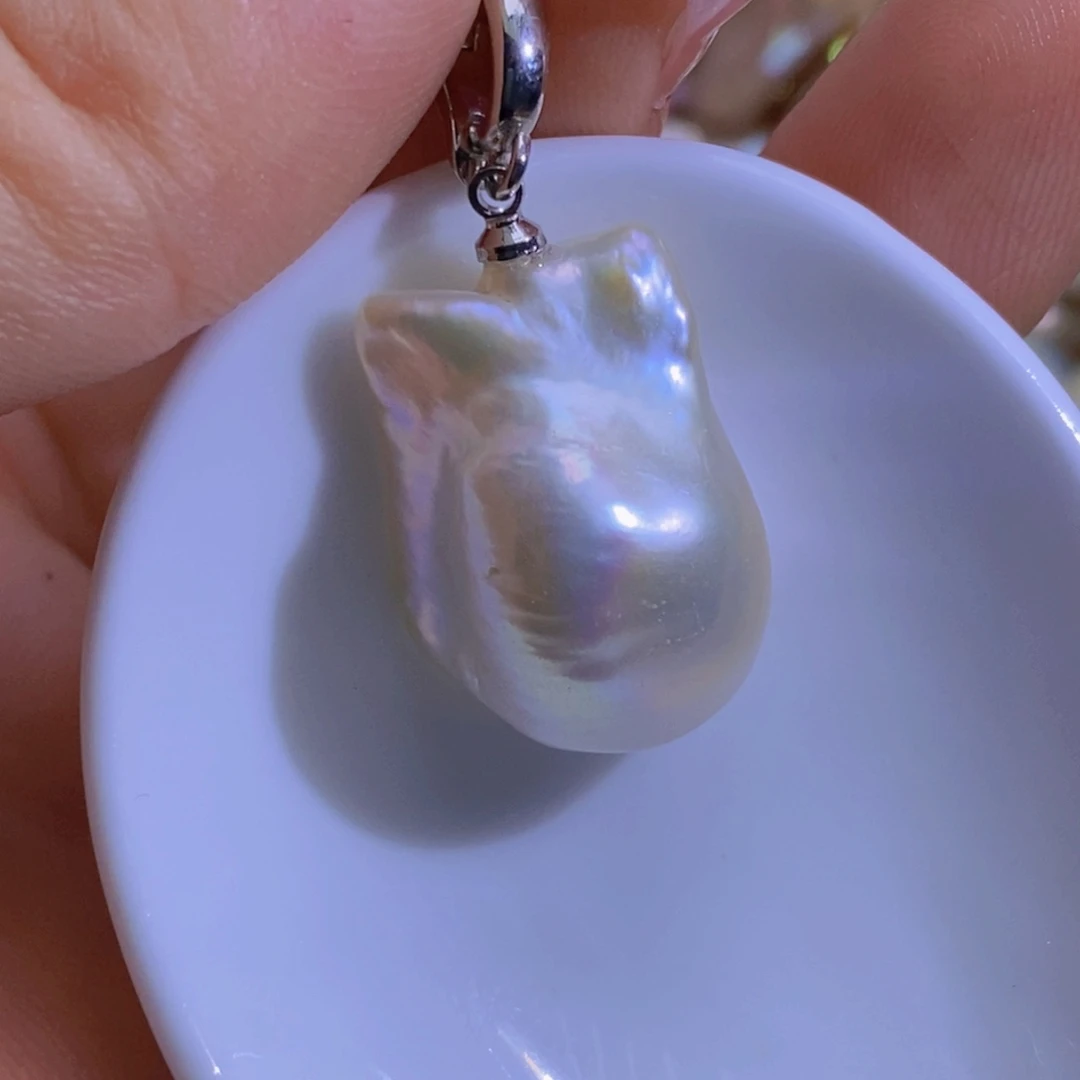 银S925镶嵌淡水珍珠微瑕