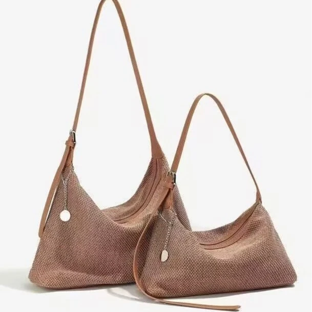 复古编织手提托特包女包夏季新款小众高感时尚单肩斜挎包包时尚单