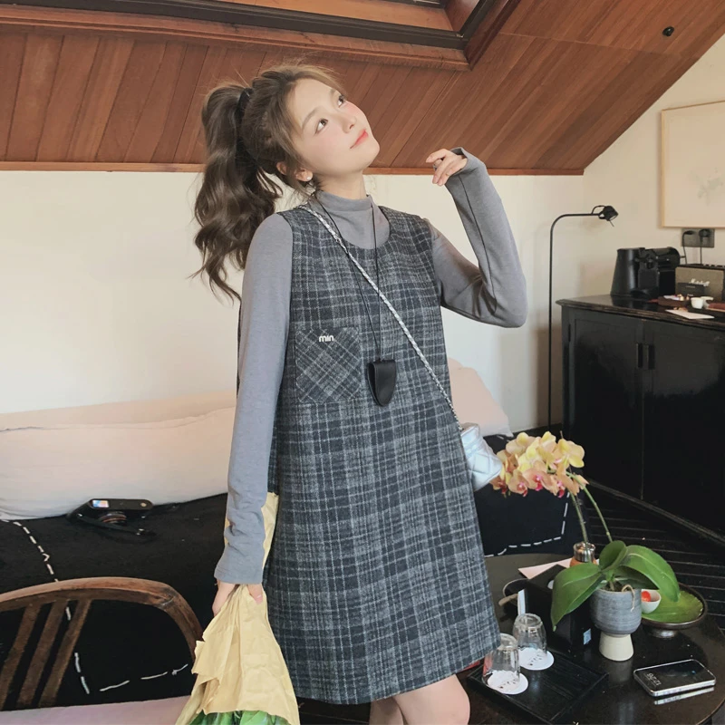 韩系穿搭背心裙套装女2025春秋新款气质显瘦氛围感慵懒风两件套潮