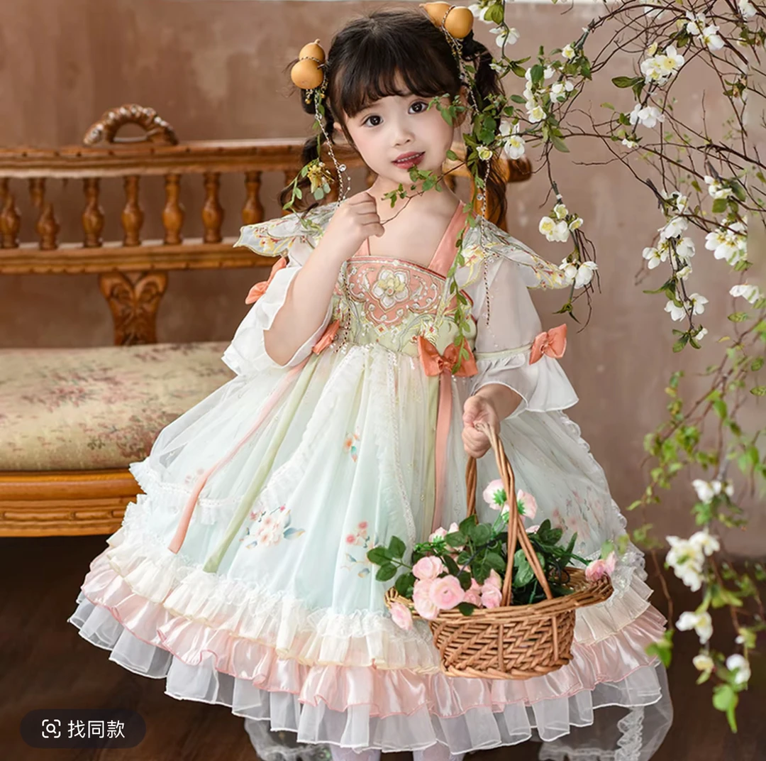 【2304】女童汉服公主裙子夏季新款洋气民族古风儿童中国风裙2538