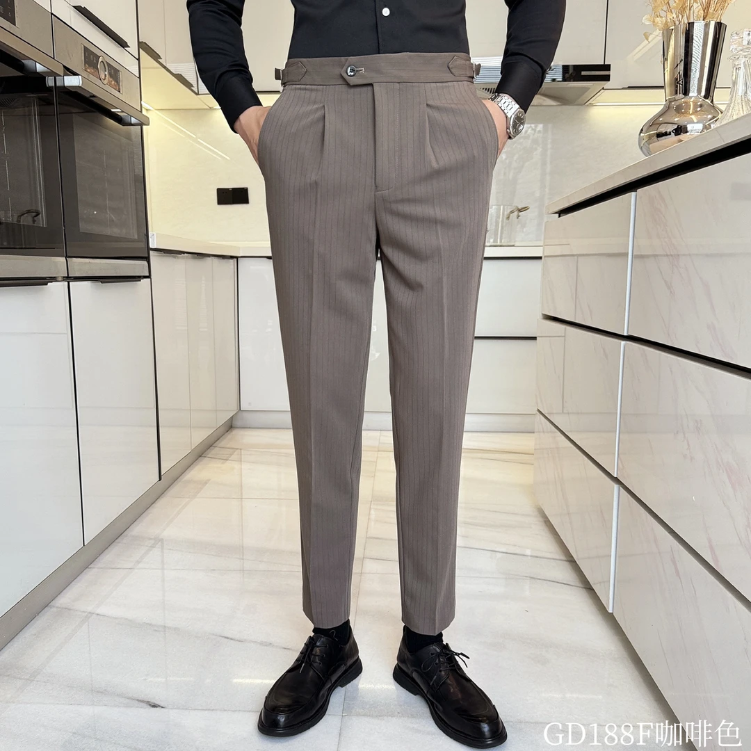 男士休闲商务正装条纹外套修身伴郎新郎结婚礼服免烫西装T6