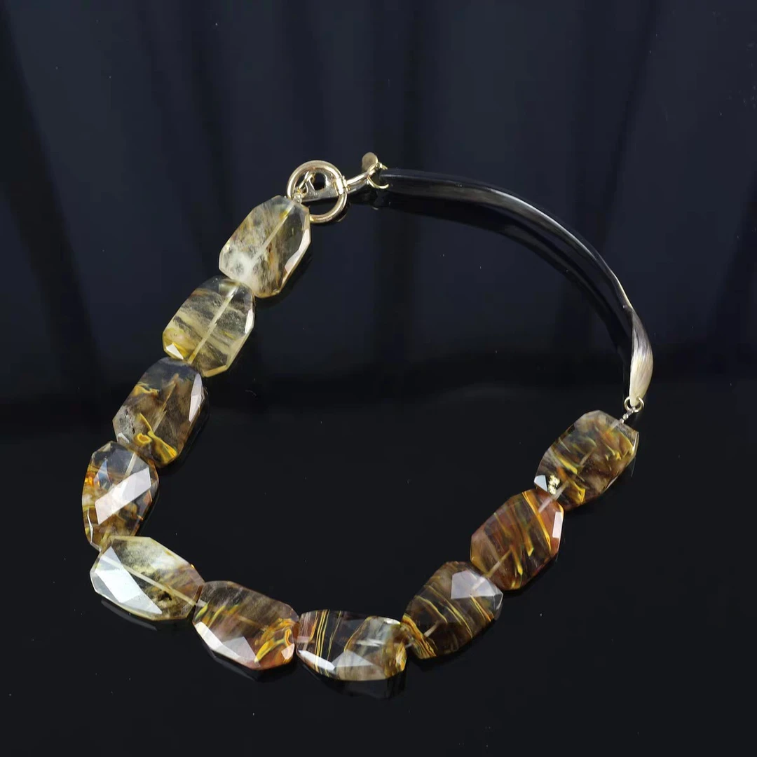 合金项链 中古女孩vingtage  法国LA CATERINA水晶项链B1622