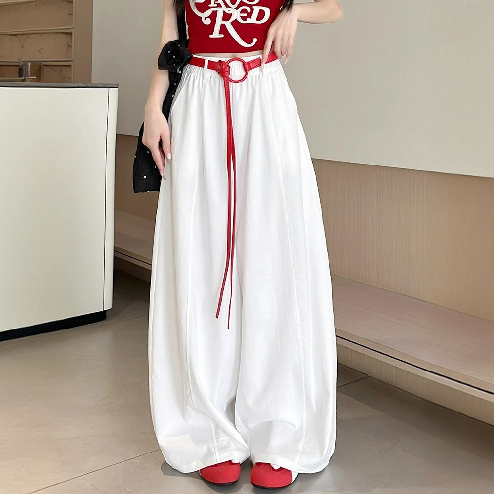 美式气球弯刀裤女夏季2025新款高腰垂感休闲宽松辣妹高街阔腿裤子
