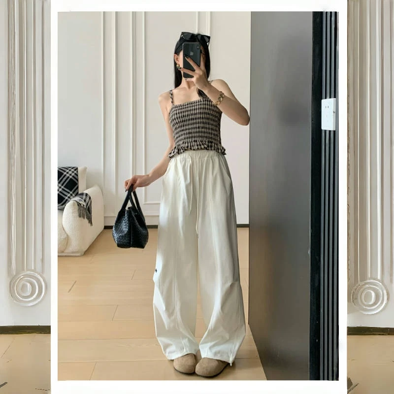 【空气裤】韩系百搭薄款休闲裤夏季宽松刺绣流浪丹宁风裤子1837