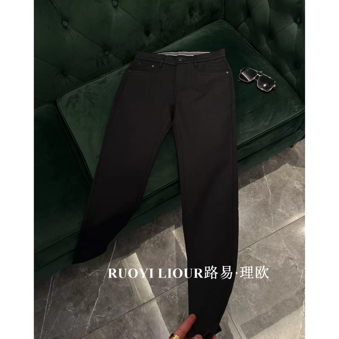 【路易理欧】欧货时尚潮流商务纯色修身冬季百搭休闲裤7901