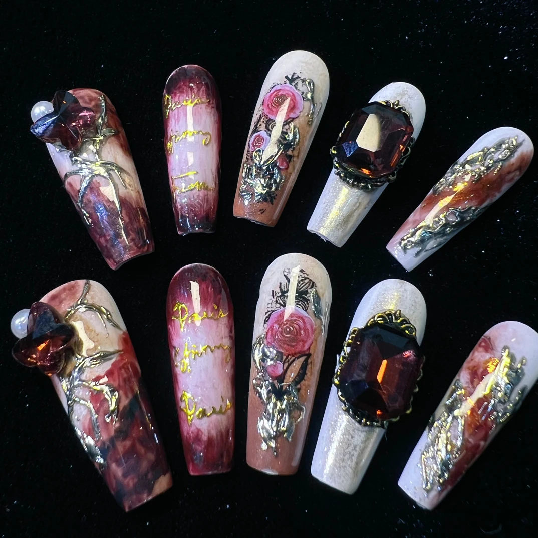 带图定制纯手工高级定制穿戴甲