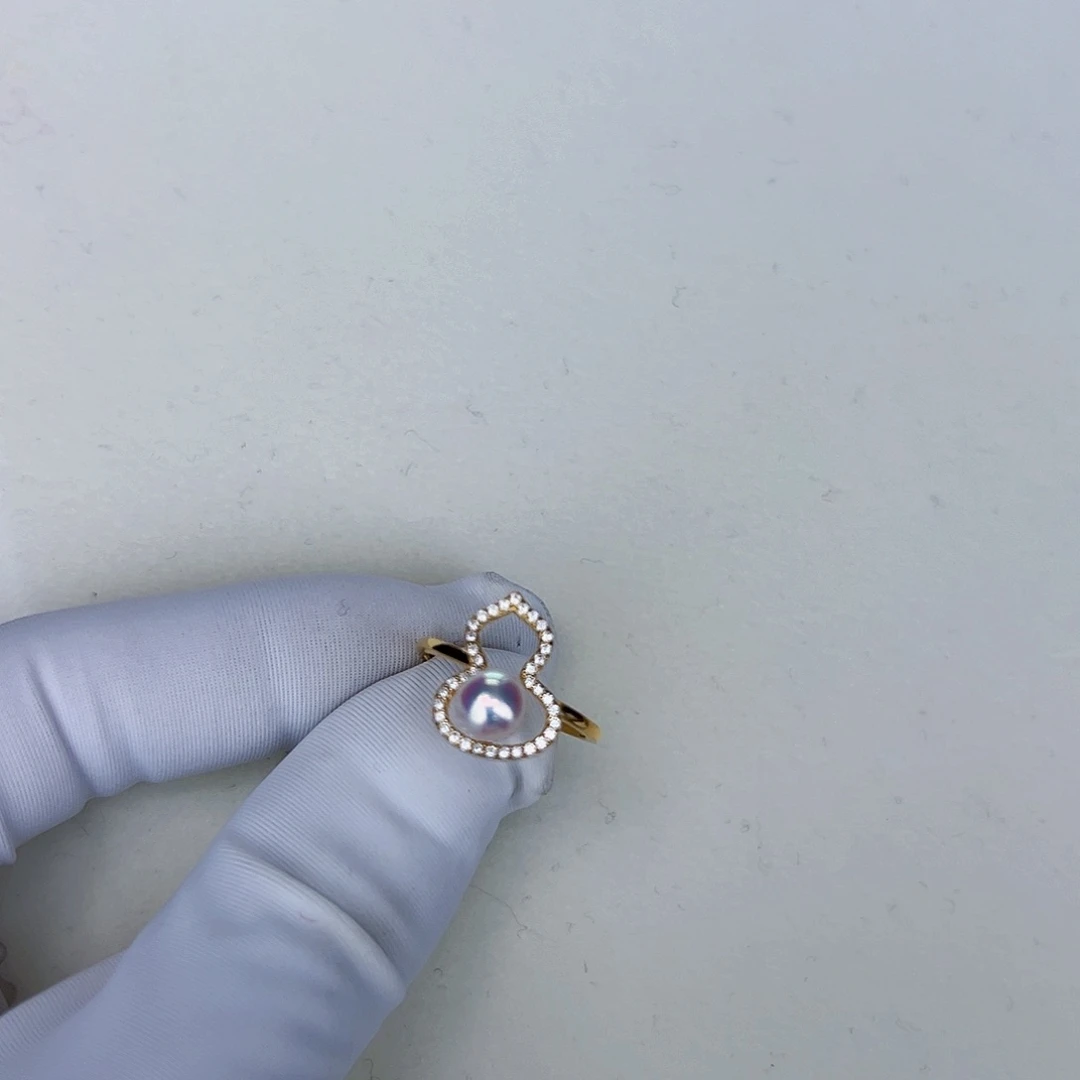 海水珍珠海水akoya设计款戒指6-7mm银S925镶嵌