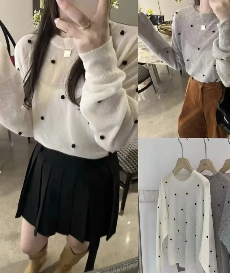 1051佳选轻奢新款立体球球圆领百搭毛衣
