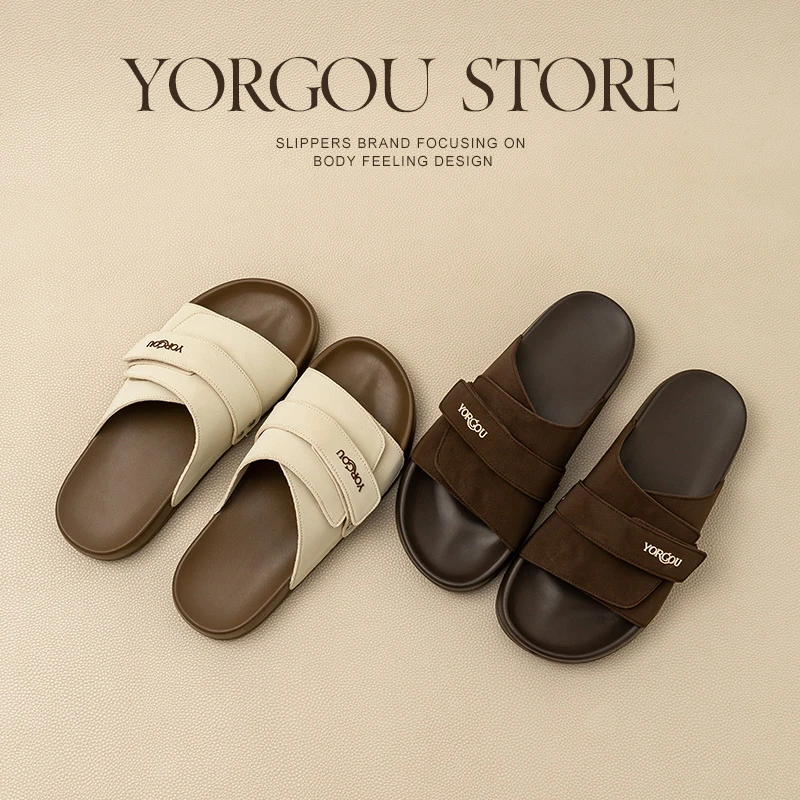 远港魔术贴可调节凉拖鞋夏季女士户外穿防滑不臭脚厚底耐磨一字拖