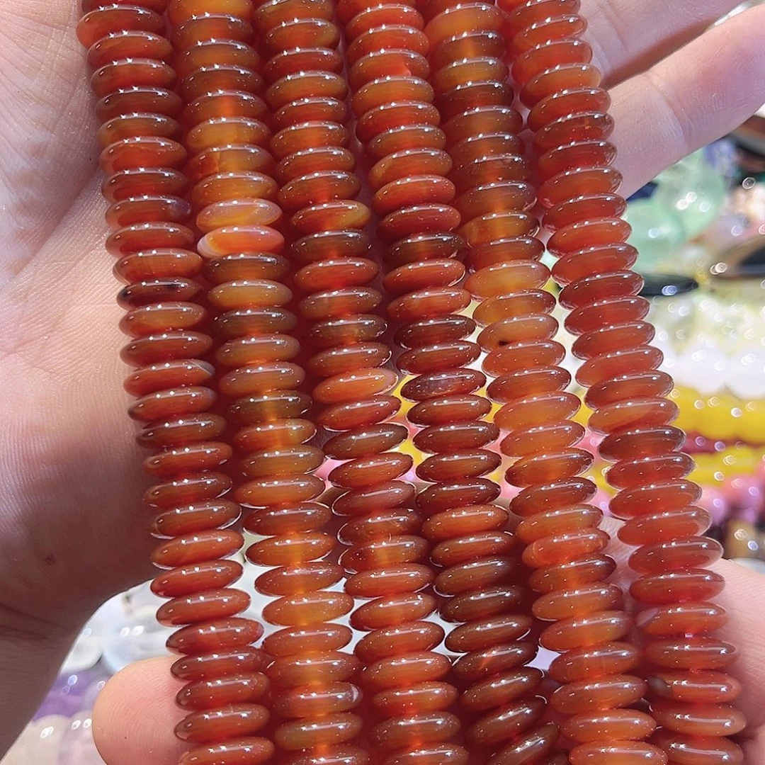 玛瑙/玉髓合金珠宝半成品玛瑙飞碟一条12mm