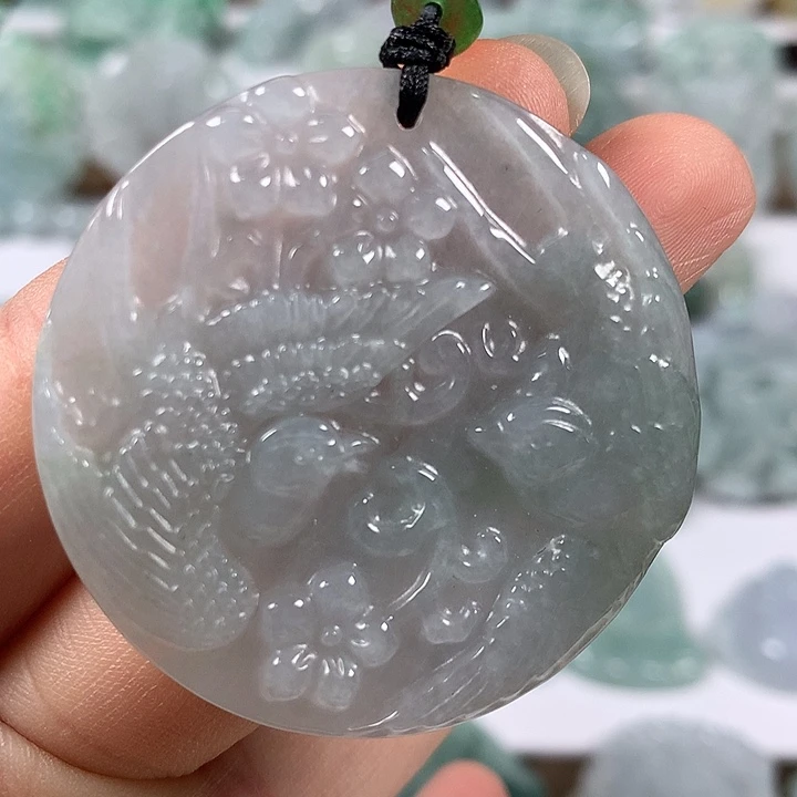 翡翠未镶嵌颈饰鸟语花香福利