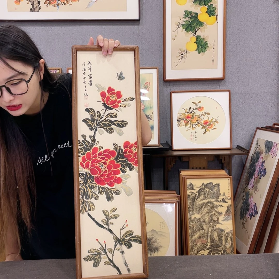 书法手绘带框尺寸:20*70