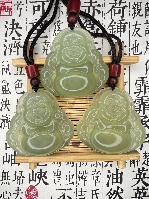 【曲总福利】天然蛇纹石玉 多样性发货其中之一精美佛公-H01