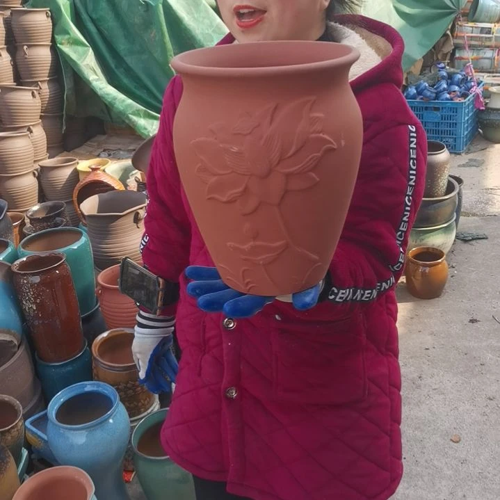 红陶口20高27瑕疵底裂